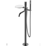 Смеситель Boheme Stick 129-GM.2 для ванны/душа, напольный, однозахв, с ручным душем, графит