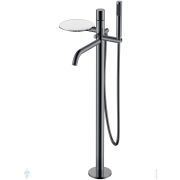 Смеситель Boheme Stick 129-SGM для ванны/душа, напольный, с ручным душем, ручка:diamond, графит гл