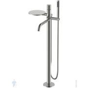 Смеситель Boheme Stick 129-NB.4 для ванны/душа, напольный, однозахв, с ручным душем, никель браш