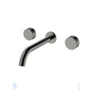 Смеситель Boheme Stick 152-2-GM.4 для раковины, встраиваемый, двухзахватный, ручки:spirale, графит