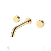 Смеситель Boheme Stick 152-2-G для раковины, встраиваемый, двухзахватный, ручки:diamond, золото