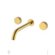 Смеситель Boheme Stick 152-2-MG.3 для раковины, встраиваемый, двухзахватный, ручки:linea, золото мат