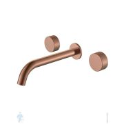 Смеситель Boheme Stick 152-2-CB.4 для раковины, встраиваемый, двухзахватный, ручки:spirale,медь браш