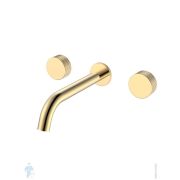 Смеситель Boheme Stick 152-2-G.3 для раковины, встраиваемый, двухзахватный, ручки:linea, золото