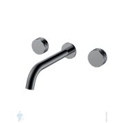 Смеситель Boheme Stick 152-2-SGM для раковины, встраиваемый, двухзахватный, ручки:diamond, графит гл