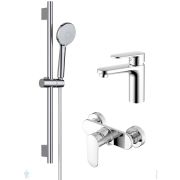Сет Aquatek Ника 3в1 Cмеситель д/раковины AQ1810CR+Смеситель д/ванны AQ1860CR+Душ. гарнитур AQ2017CR (Арт: AQ1831CR)