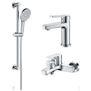 Сет Aquatek Лугано 3в1 Cмеситель д/раковины AQ1710CR+Смеситель д/ванны AQ1740CR+Душ. гарнитур AQ2022CR (Арт: AQ1730CR)