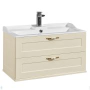 Уценка! Тумба под раковину AQUATON Леон 80 1A186301LBPR0 800х436х447 подвесная, 2 ящика, дуб бежевый
