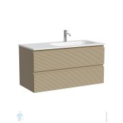 Тумба под раковину Sancos Folk FL100RCP 995х445х500 подвесная, правая, 2 ящика, цвет: Капучино