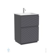 Тумба под раковину Sancos Folk Floor FL60FGS 590х445х850 напольная, с 2-мя ящиками, цвет: Grey soft
