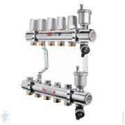 Уценка! Коллекторная группа VALTEC 7 вых. 1«х3/4» без расходомеров, латунь ник. VTc.594.EMNX.0607