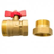 Кран шаровой 11Б27п1 накидная гайка с полусгоном бабочка 25