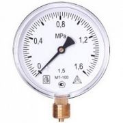 Манометр радиальный МТ 100М 1,0МПа (метрическая резьба - М20х1.5)