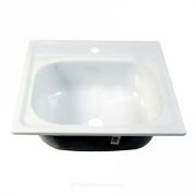 Мойка стальная эмаль Сантэкс 500х500х160 0,6 мм. (кронштейны, крепеж)